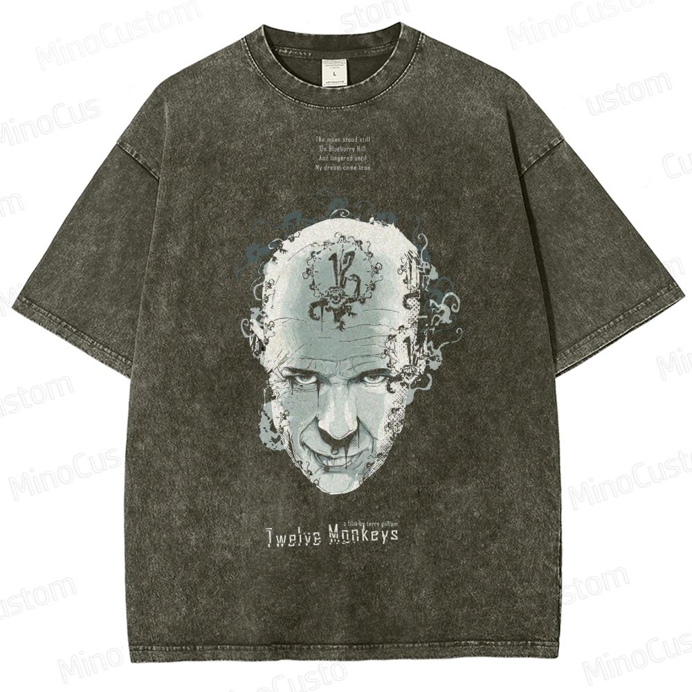 Twelve Monkeys Dystopian Art Washed T-Shirt