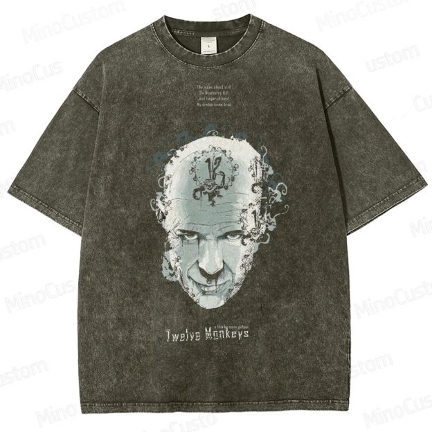 Twelve Monkeys Dystopian Art Washed T-Shirt