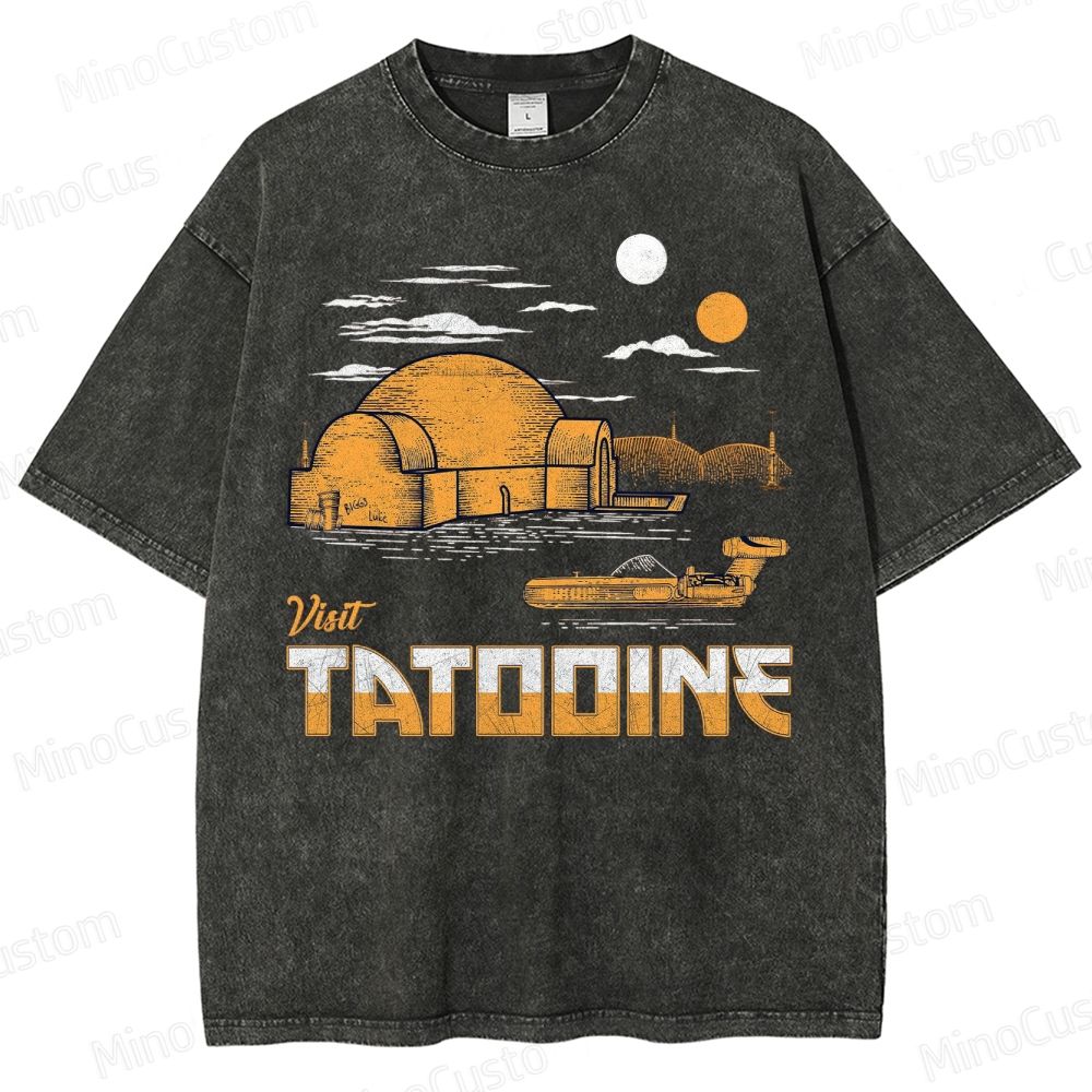 Visit Tatooine Star Wars  Washed T-Shirt 
