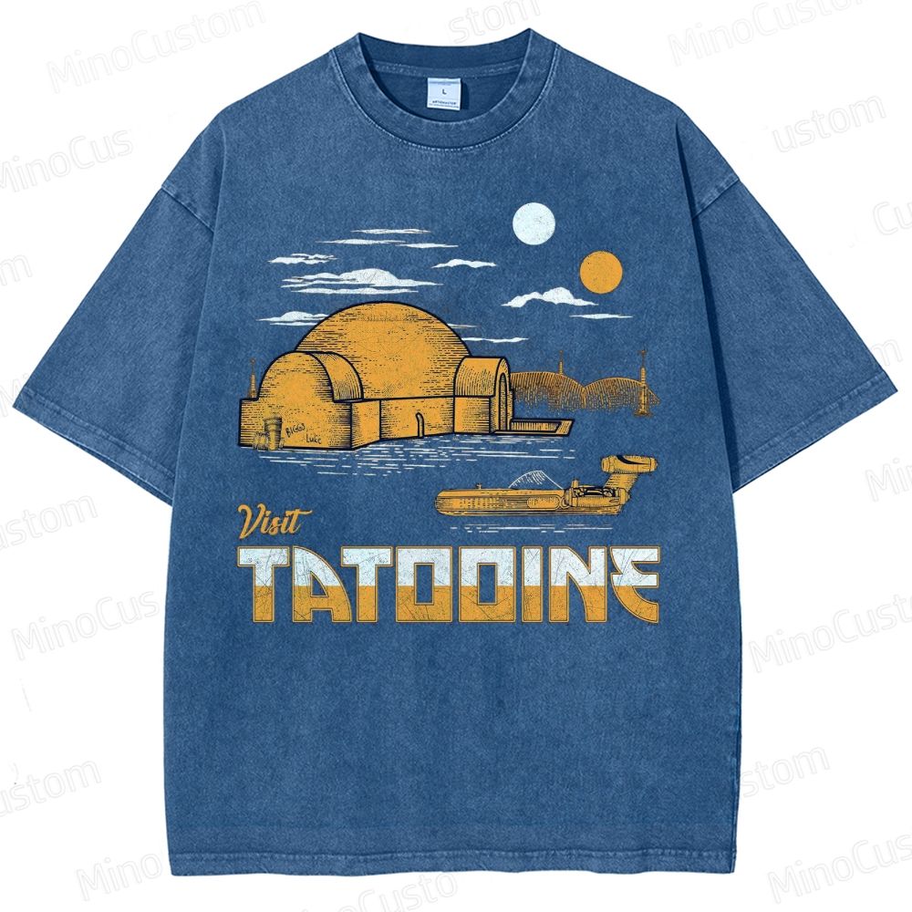 Visit Tatooine Star Wars  Washed T-Shirt 
