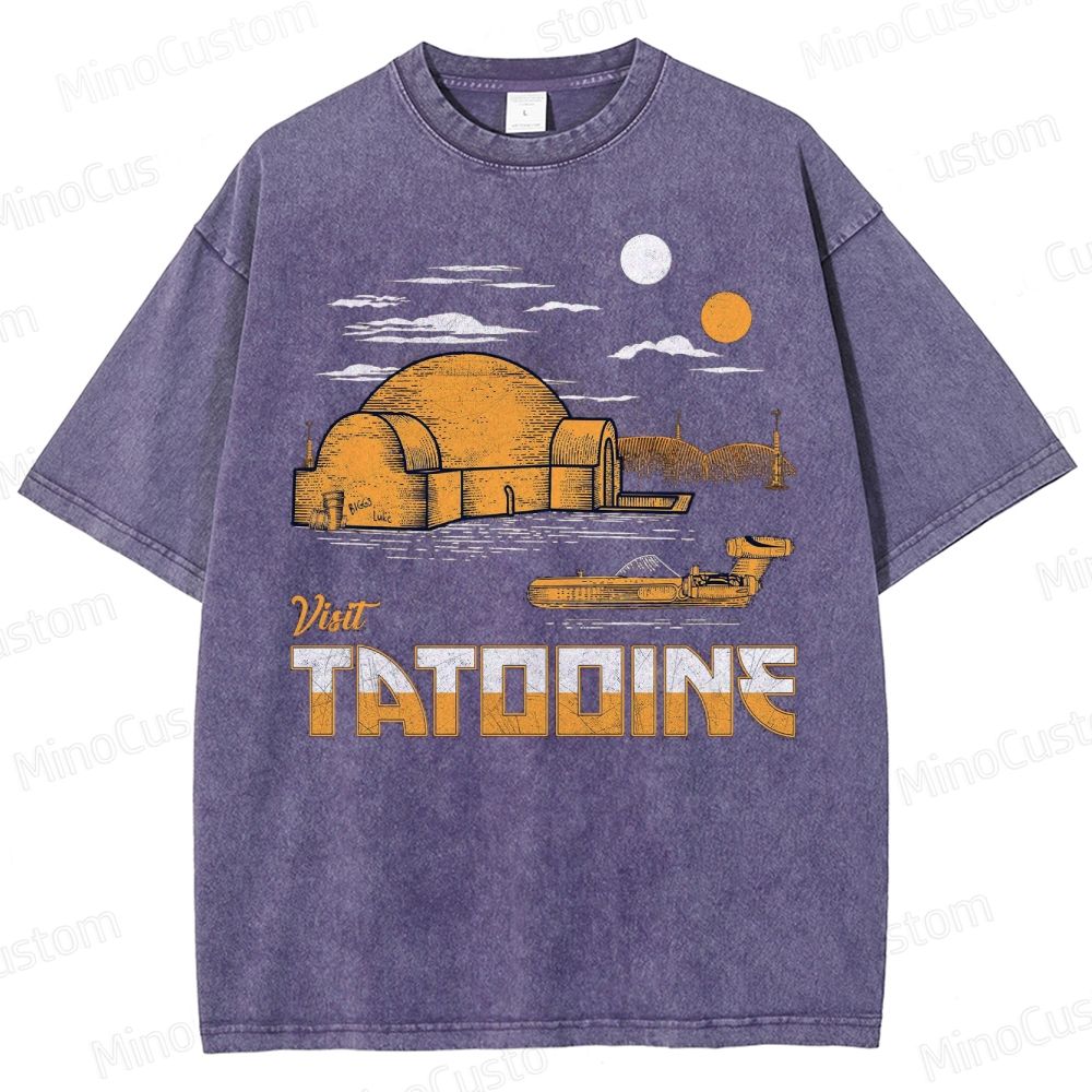 Visit Tatooine Star Wars  Washed T-Shirt 