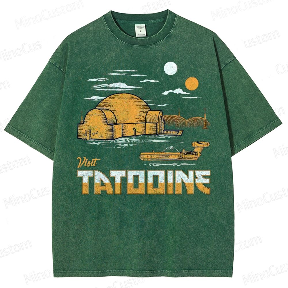 Visit Tatooine Star Wars  Washed T-Shirt 