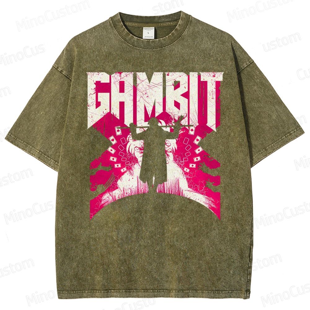 Gambit X-Men 92 Washed T-Shirt 