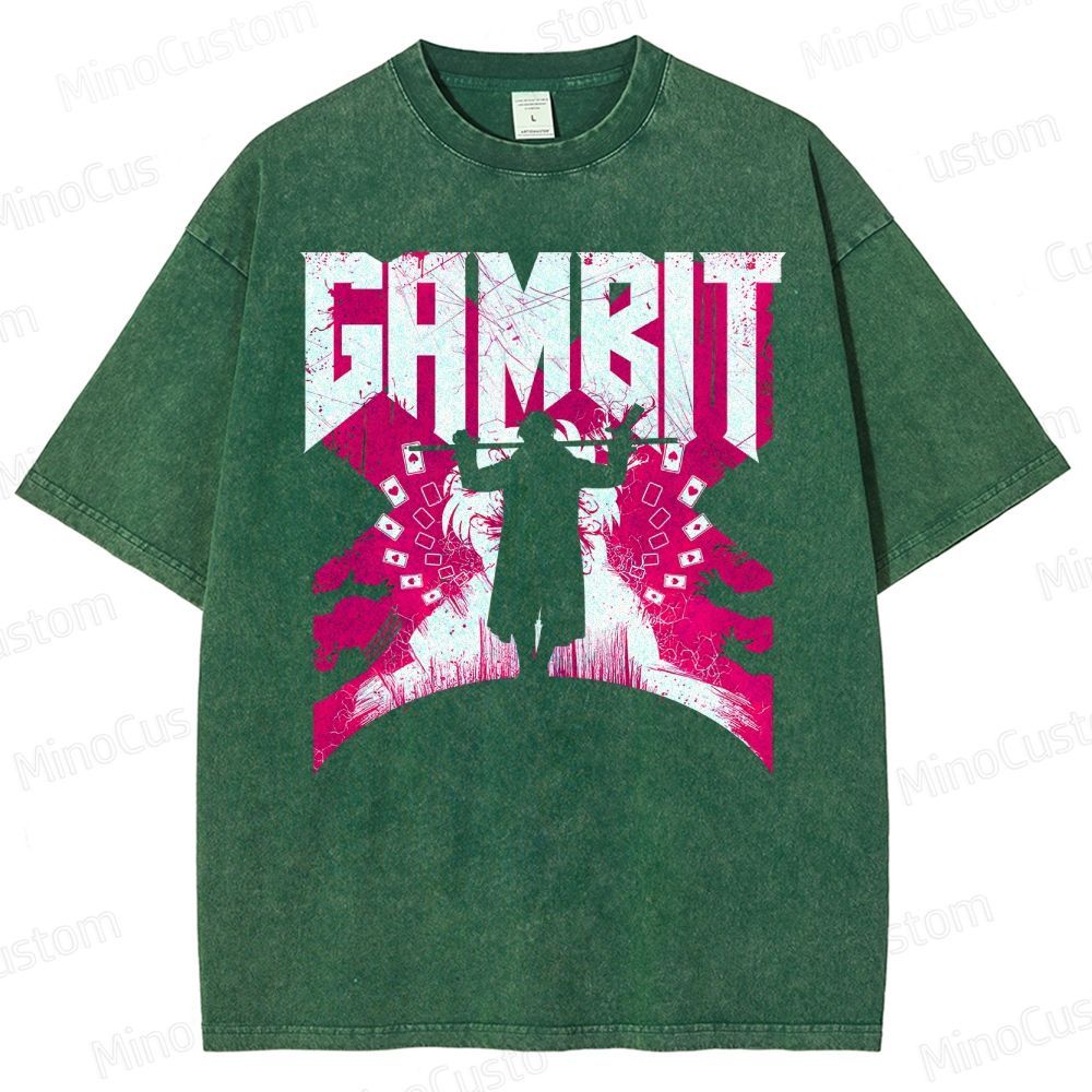 Gambit X-Men 92 Washed T-Shirt 