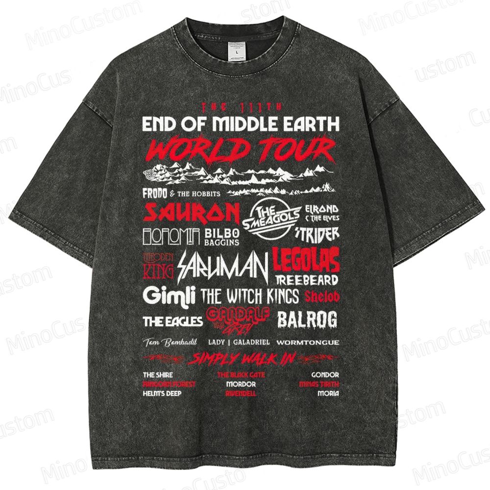 The 111th End of Middle Earth World Tou  Washed T-Shirt 
