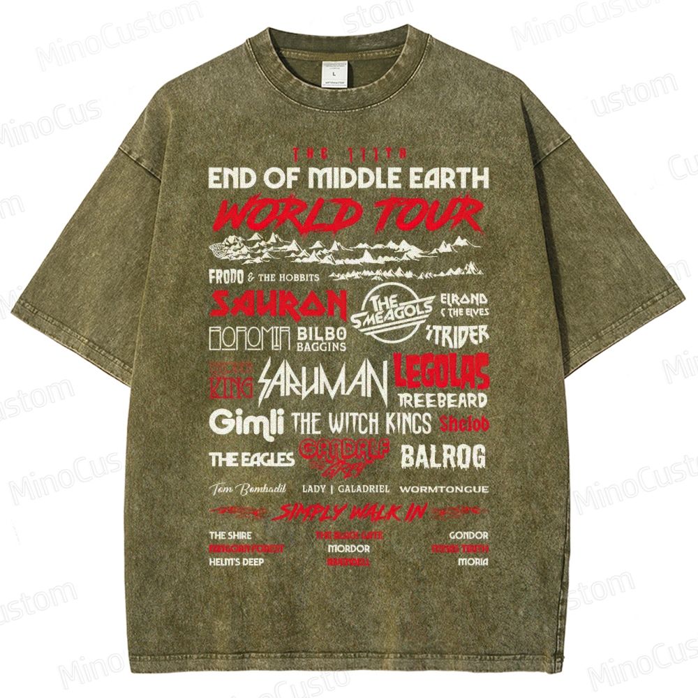 The 111th End of Middle Earth World Tou  Washed T-Shirt 