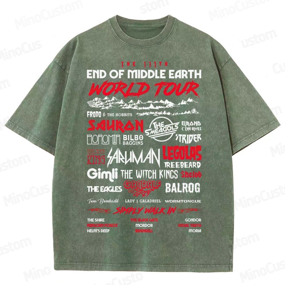 The 111th End of Middle Earth World Tou  Washed T-Shirt 