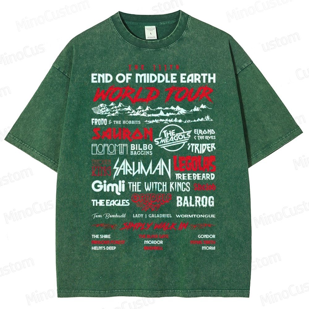 The 111th End of Middle Earth World Tou  Washed T-Shirt 