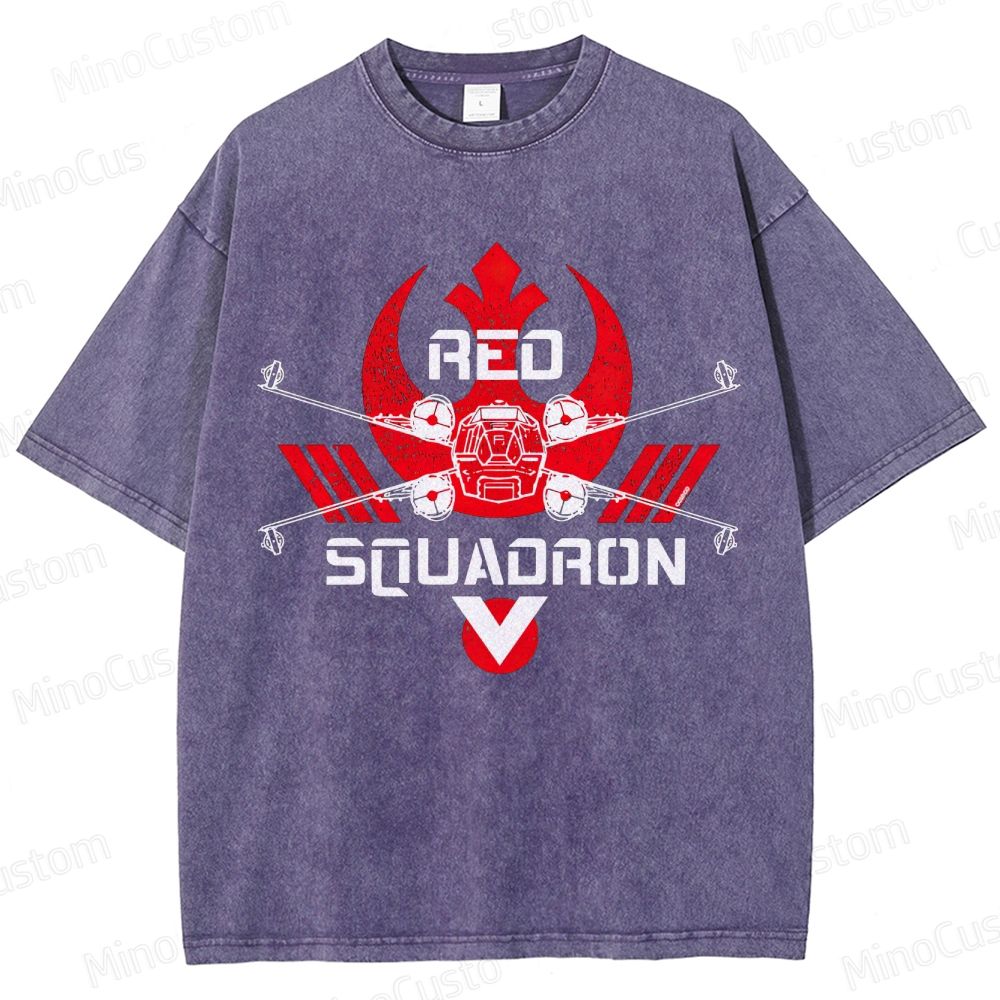 Star Wars Red Squadron X - Wing Washed T - Shirt