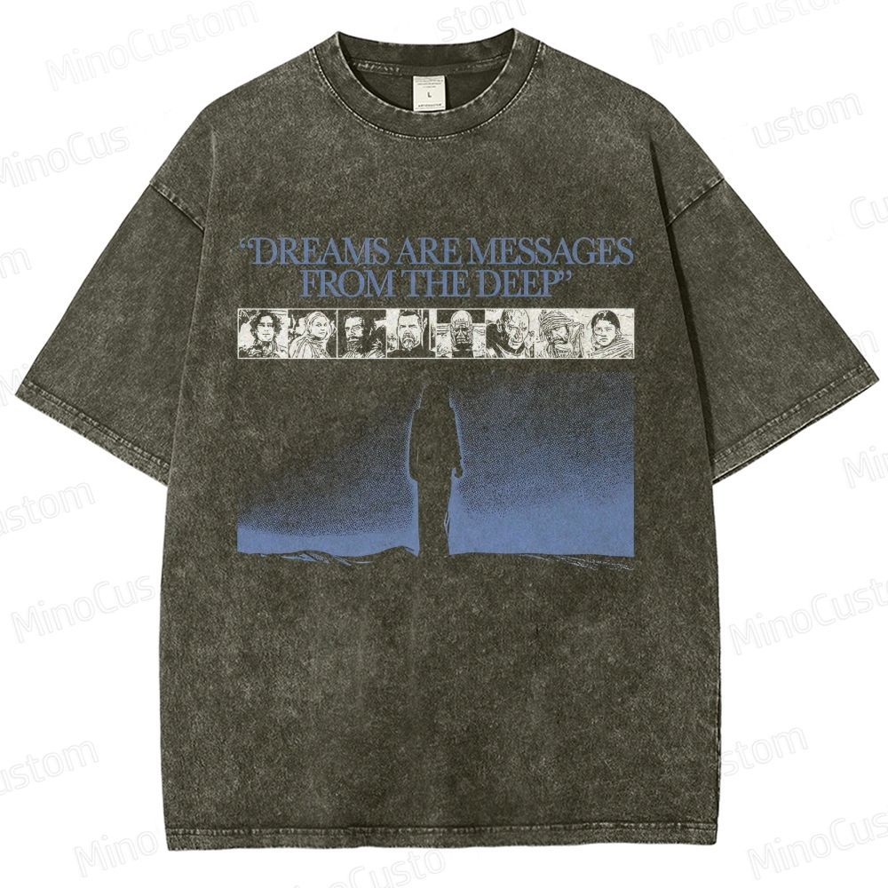 " Dreams Are Messages From The Deep " Graphic Washed T - Shirt