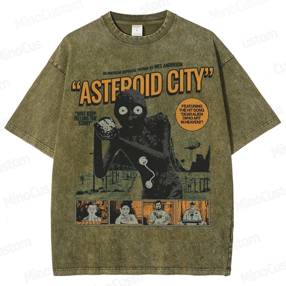 Wes Anderson Asteroid City Washed T - Shirt