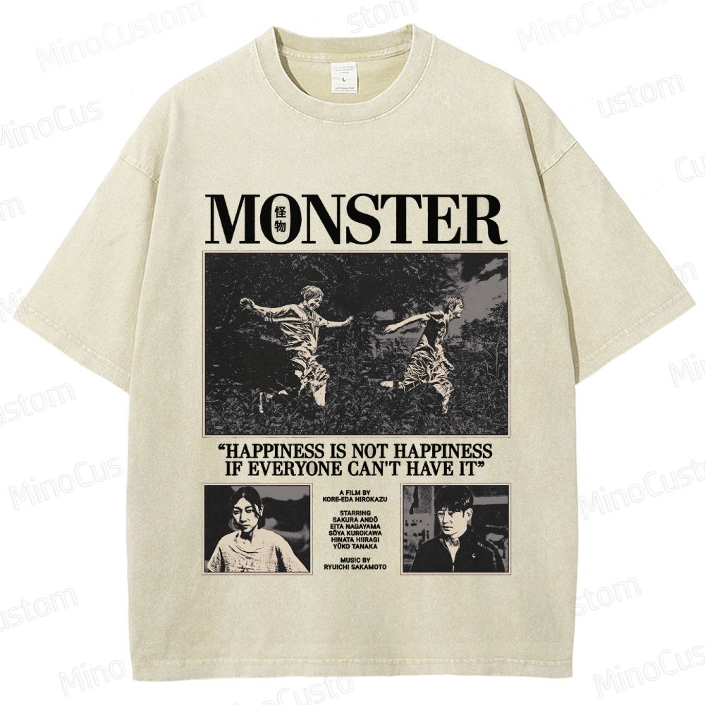 Anime Monster “Happiness Is Not Happiness” Washed T - Shirt