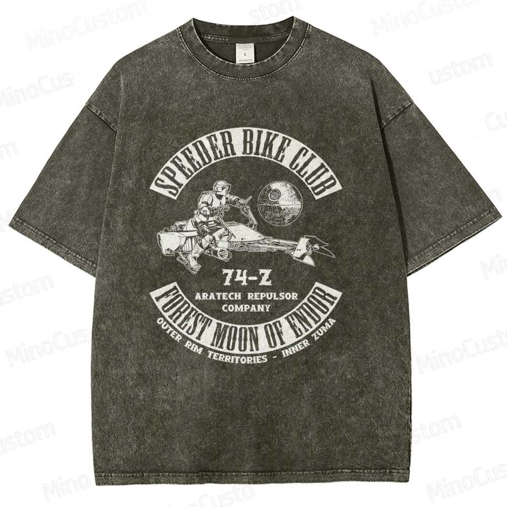 Star Wars Speeder Bike Club Washed T - Shirt