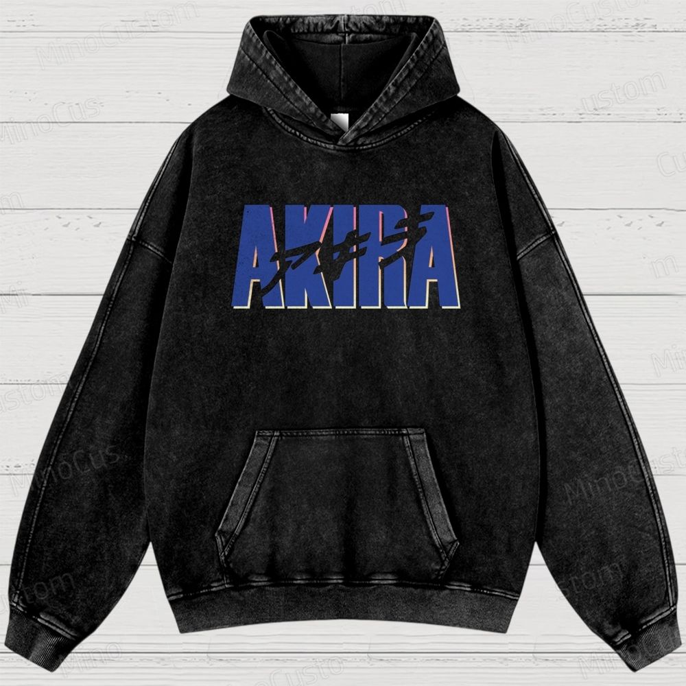 Akira Anime Graphic Washed Hoodie