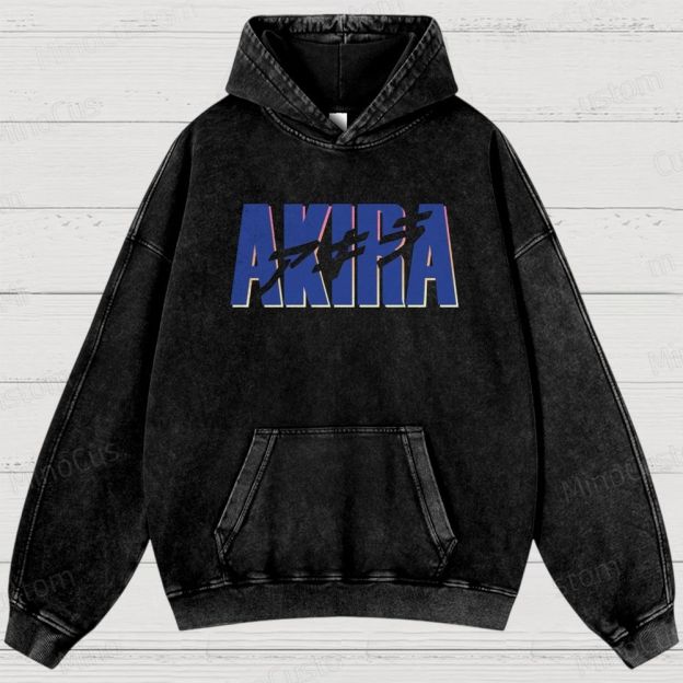 Akira Anime Graphic Washed Hoodie