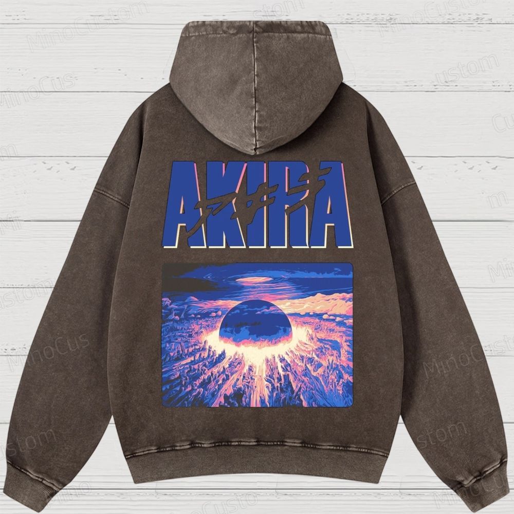 Akira Anime Graphic Washed Hoodie