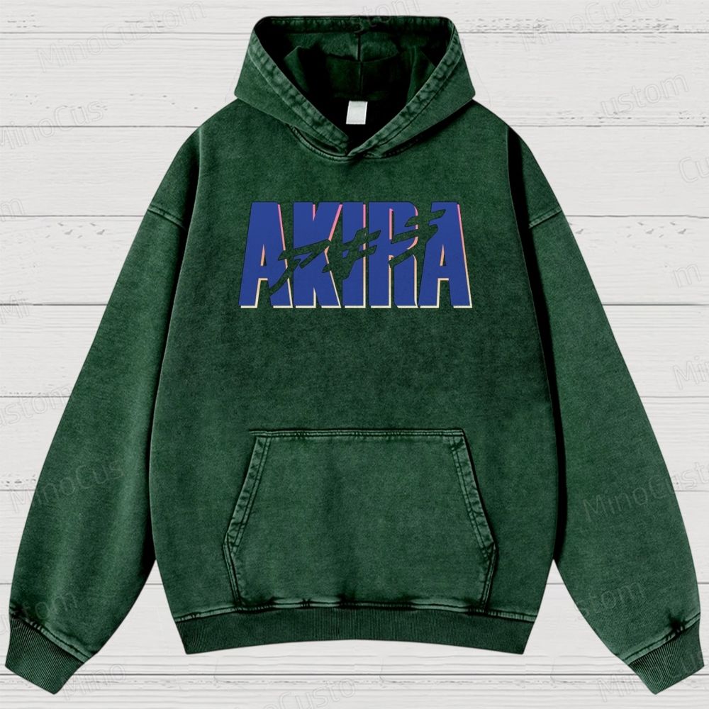 Akira Anime Graphic Washed Hoodie