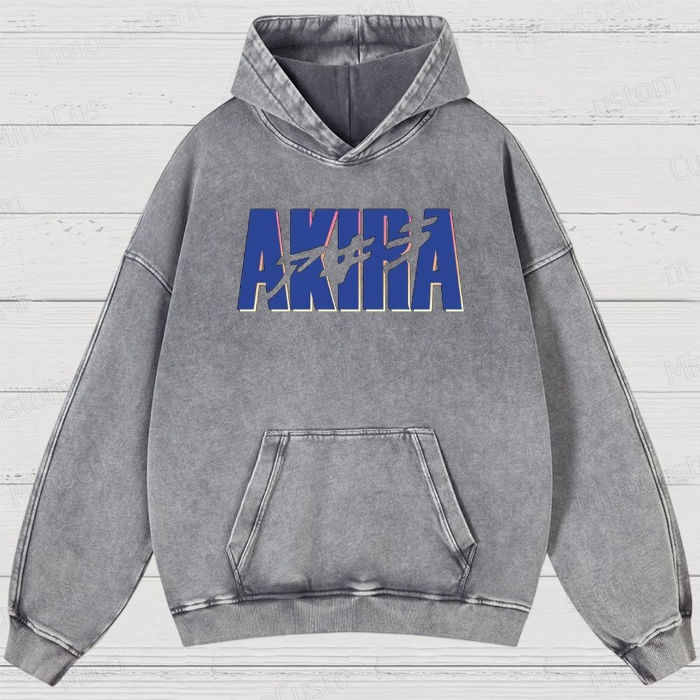Akira Anime Graphic Washed Hoodie