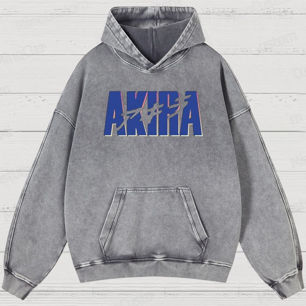 Akira Anime Graphic Washed Hoodie