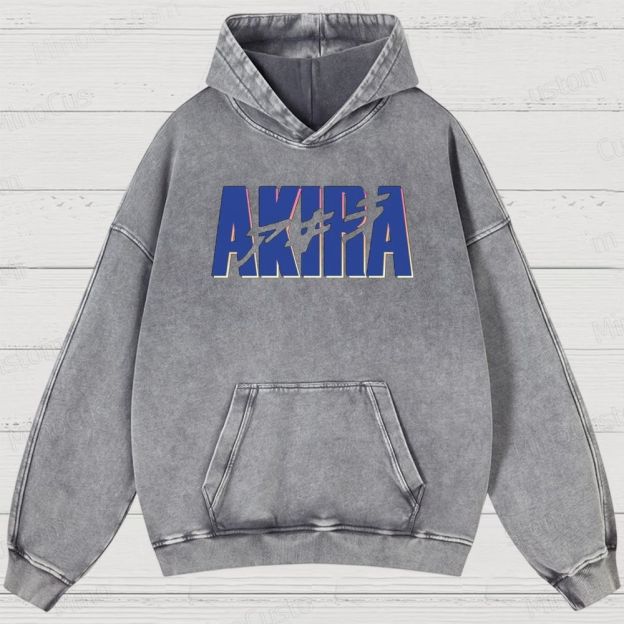 Akira Anime Graphic Washed Hoodie