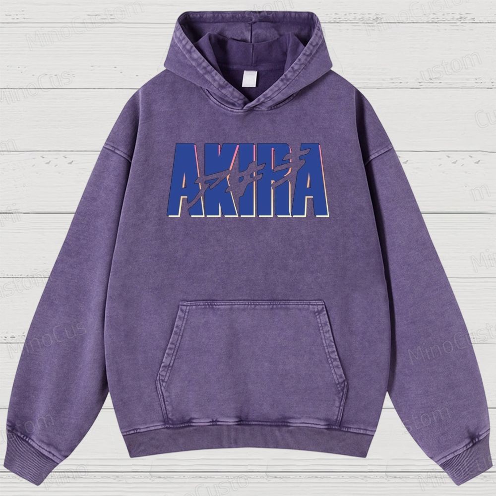 Akira Anime Graphic Washed Hoodie