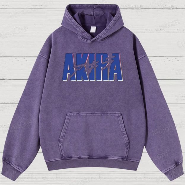 Akira Anime Graphic Washed Hoodie