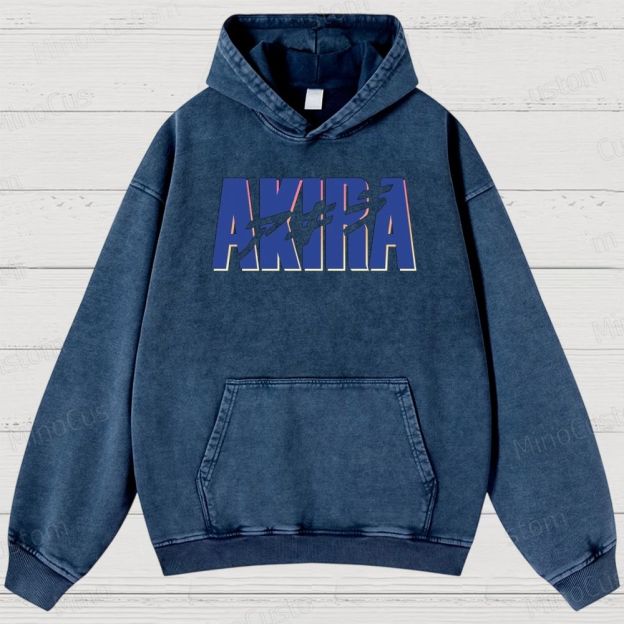 Akira Anime Graphic Washed Hoodie