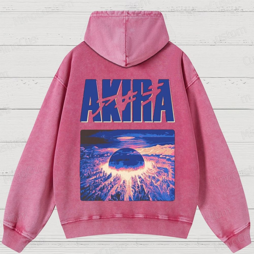 Akira Anime Graphic Washed Hoodie