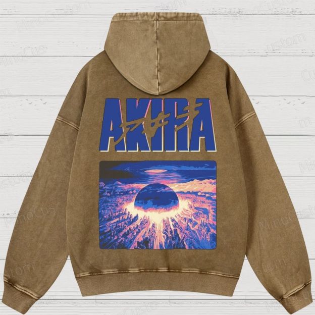 Akira Anime Graphic Washed Hoodie