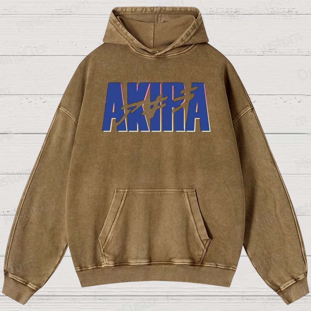 Akira Anime Graphic Washed Hoodie