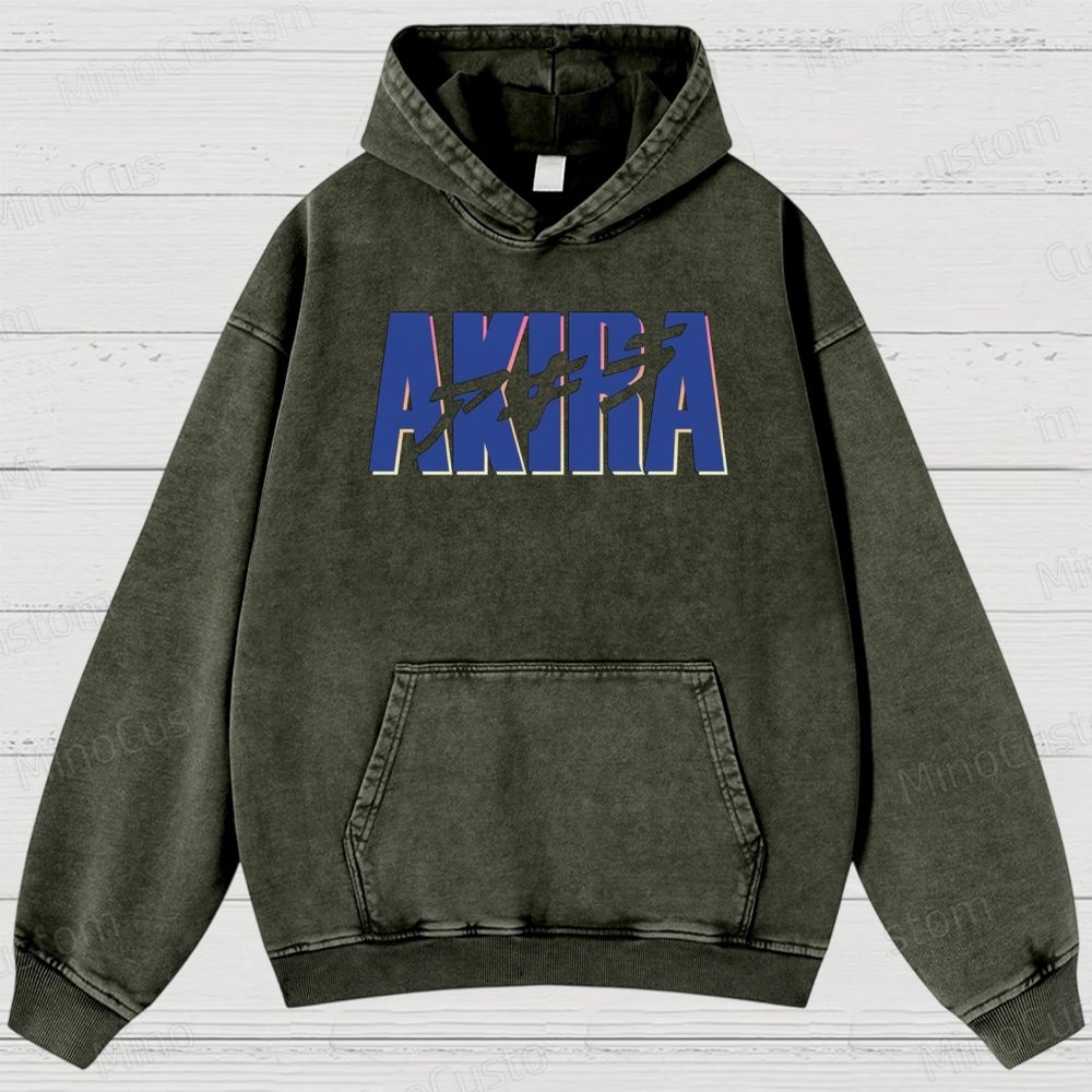 Akira Anime Graphic Washed Hoodie