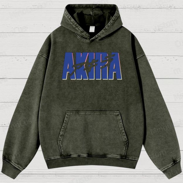 Akira Anime Graphic Washed Hoodie