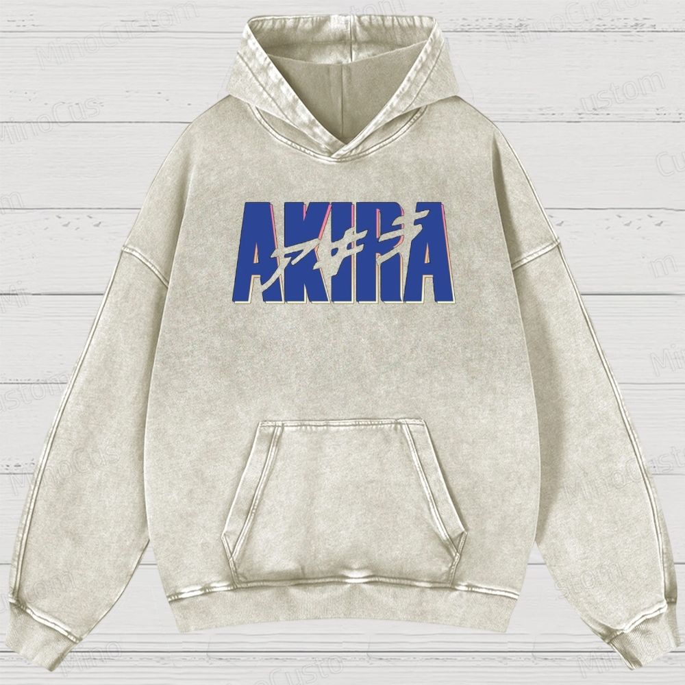 Akira Anime Graphic Washed Hoodie
