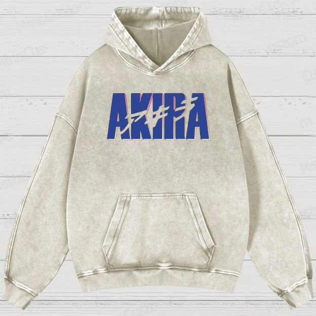 Akira Anime Graphic Washed Hoodie