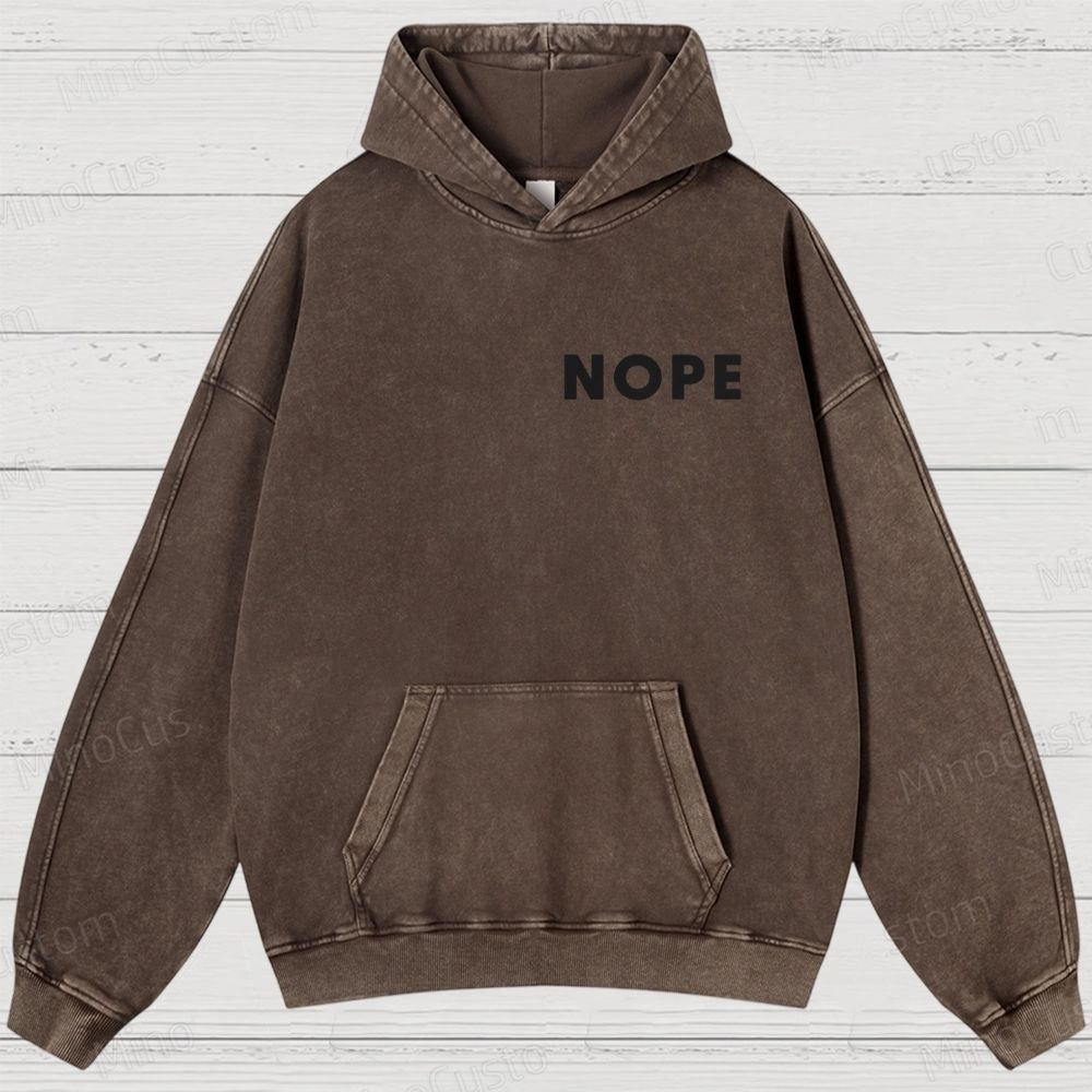 Nope Movie Retro Graphic Washed Hoodie