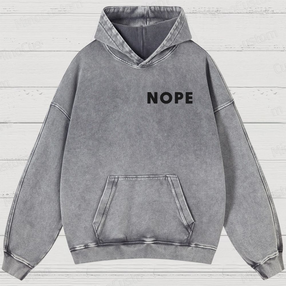 Nope Movie Retro Graphic Washed Hoodie