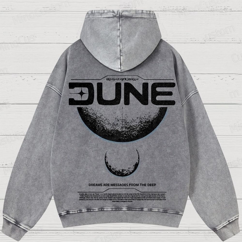 Dune Movie "Dreams Are Messages" Washed Hoodie
