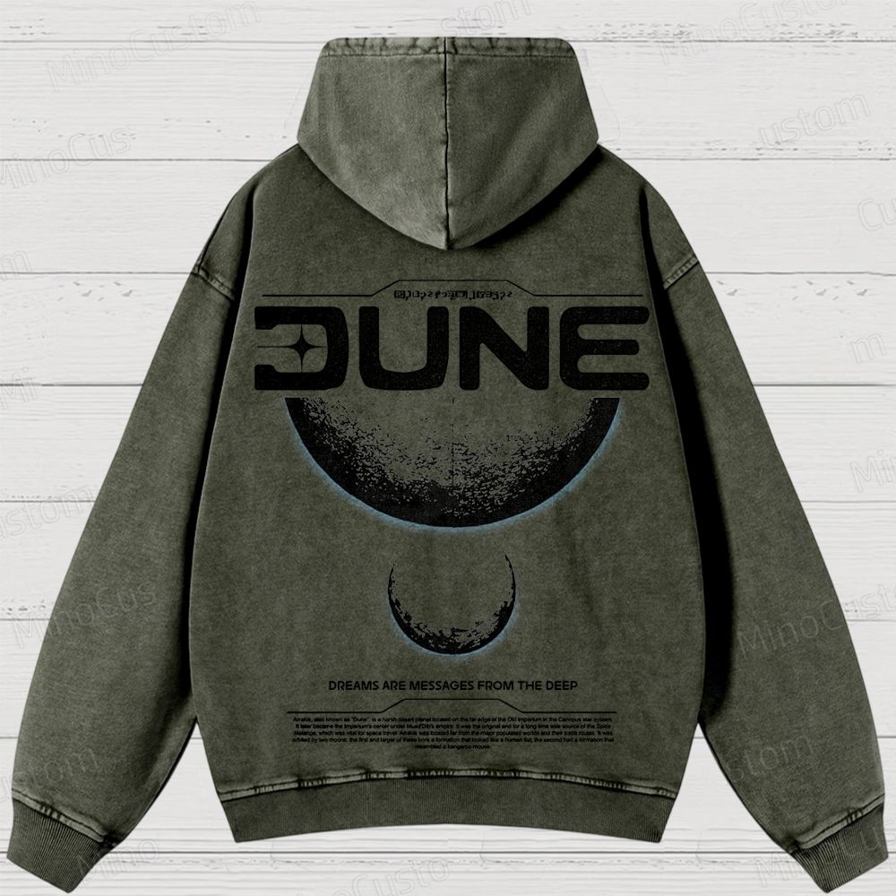 Dune Movie "Dreams Are Messages" Washed Hoodie