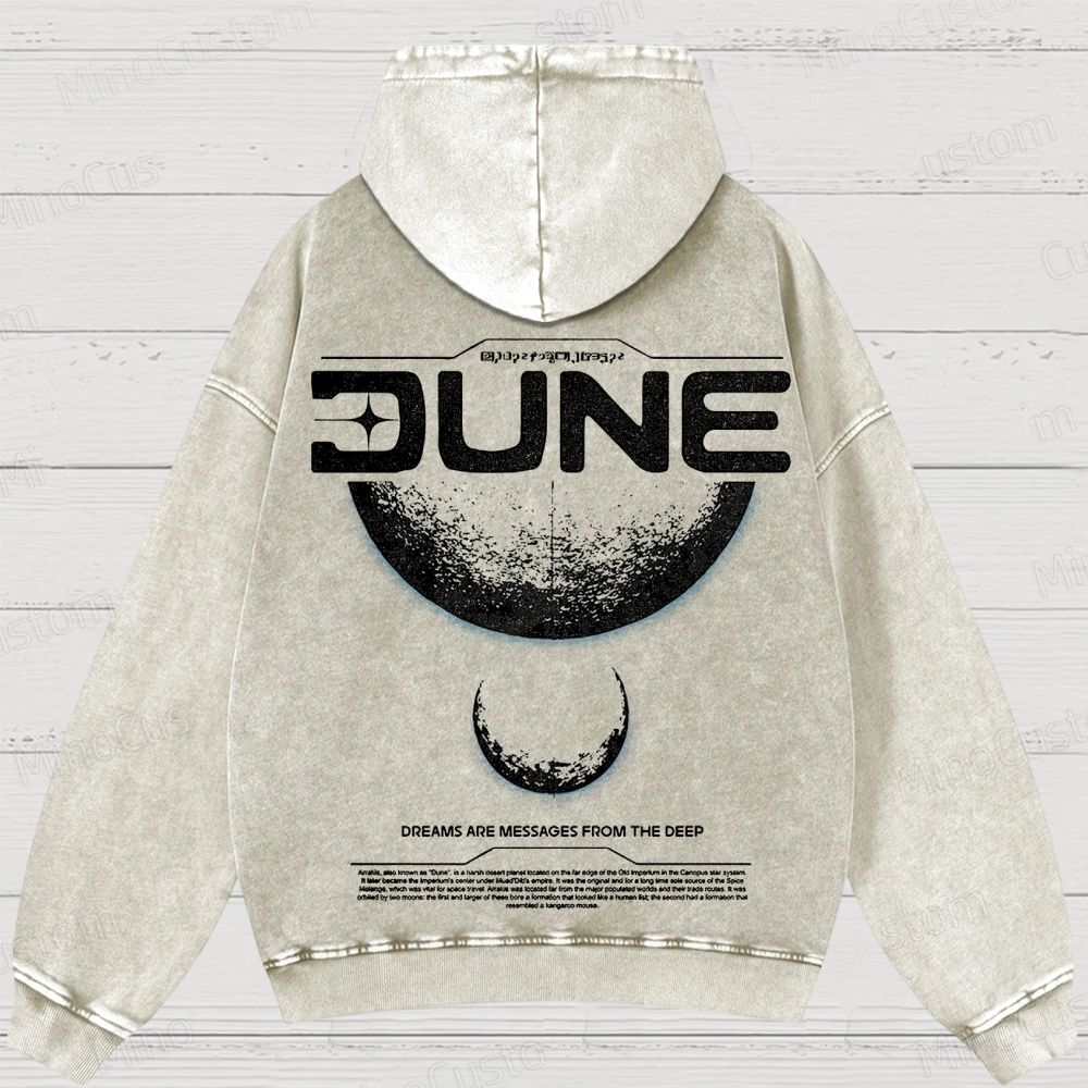 Dune Movie "Dreams Are Messages" Washed Hoodie