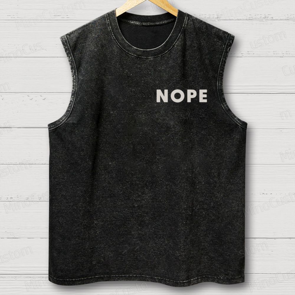 Nope Movie Retro Graphic Washed Sleeveless Tank Top