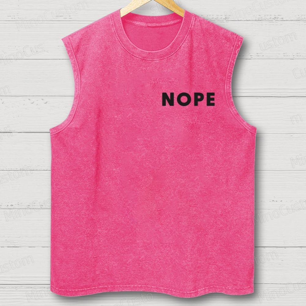 Nope Movie Retro Graphic Washed Sleeveless Tank Top