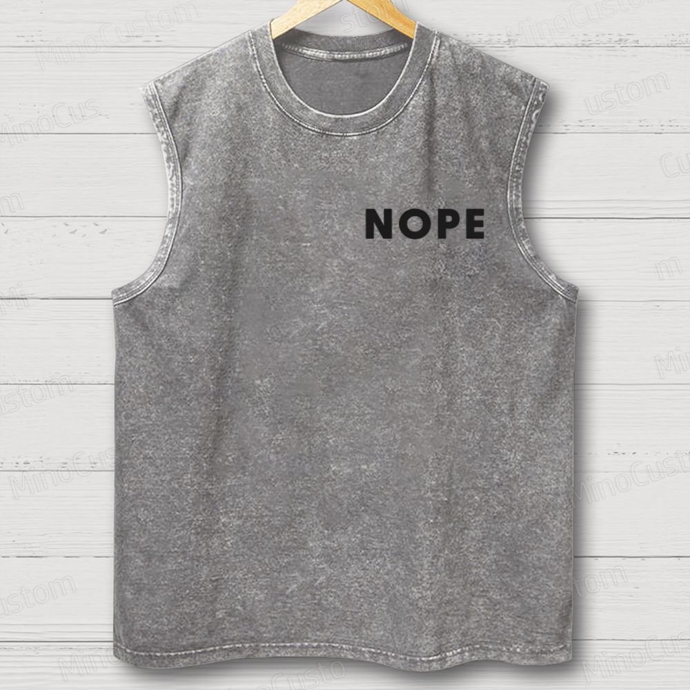 Nope Movie Retro Graphic Washed Sleeveless Tank Top