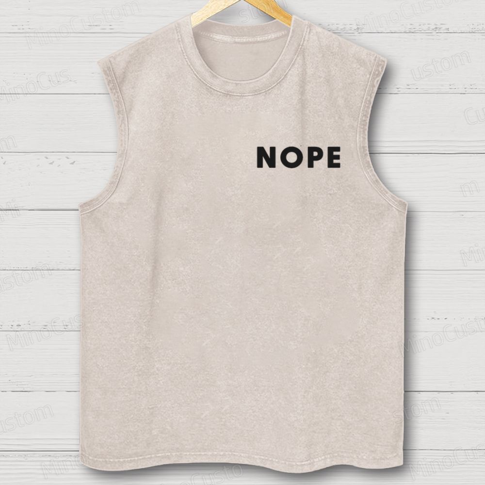 Nope Movie Retro Graphic Washed Sleeveless Tank Top