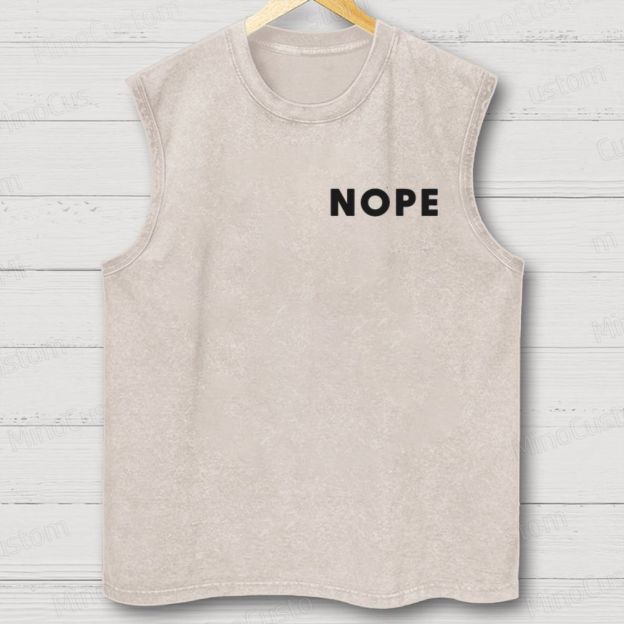 Nope Movie Retro Graphic Washed Sleeveless Tank Top