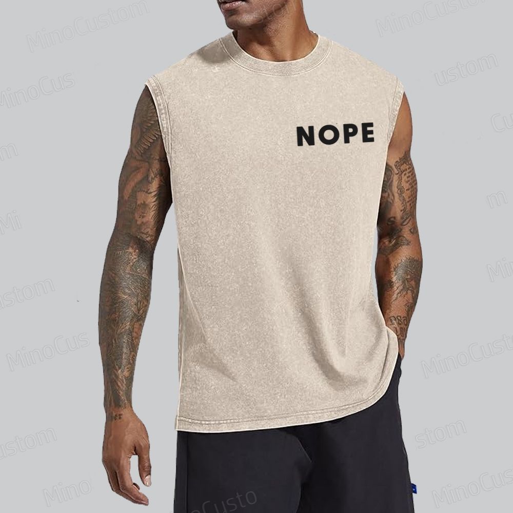 Nope Movie Retro Graphic Washed Sleeveless Tank Top