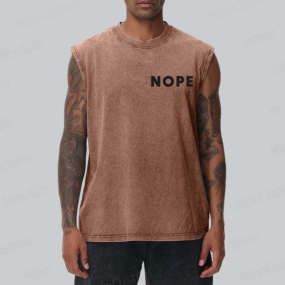 Nope Movie Retro Graphic Washed Sleeveless Tank Top