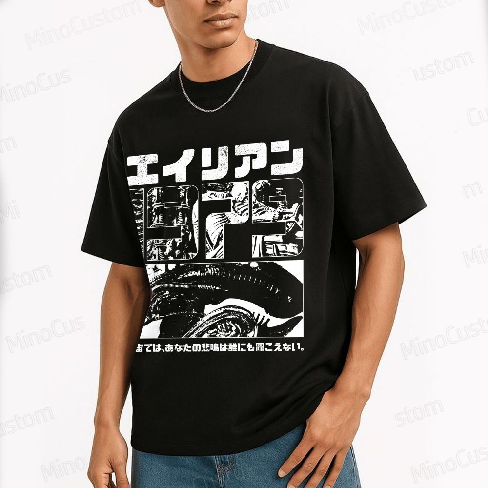 Alien Movie Japanese - Style Graphic T - Shirt
