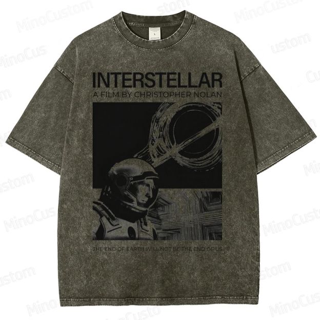 Interstellar Movie Futuristic Space Washed T-Shirt