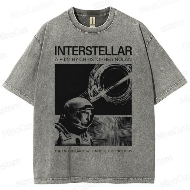 Interstellar Movie Futuristic Space Washed T-Shirt