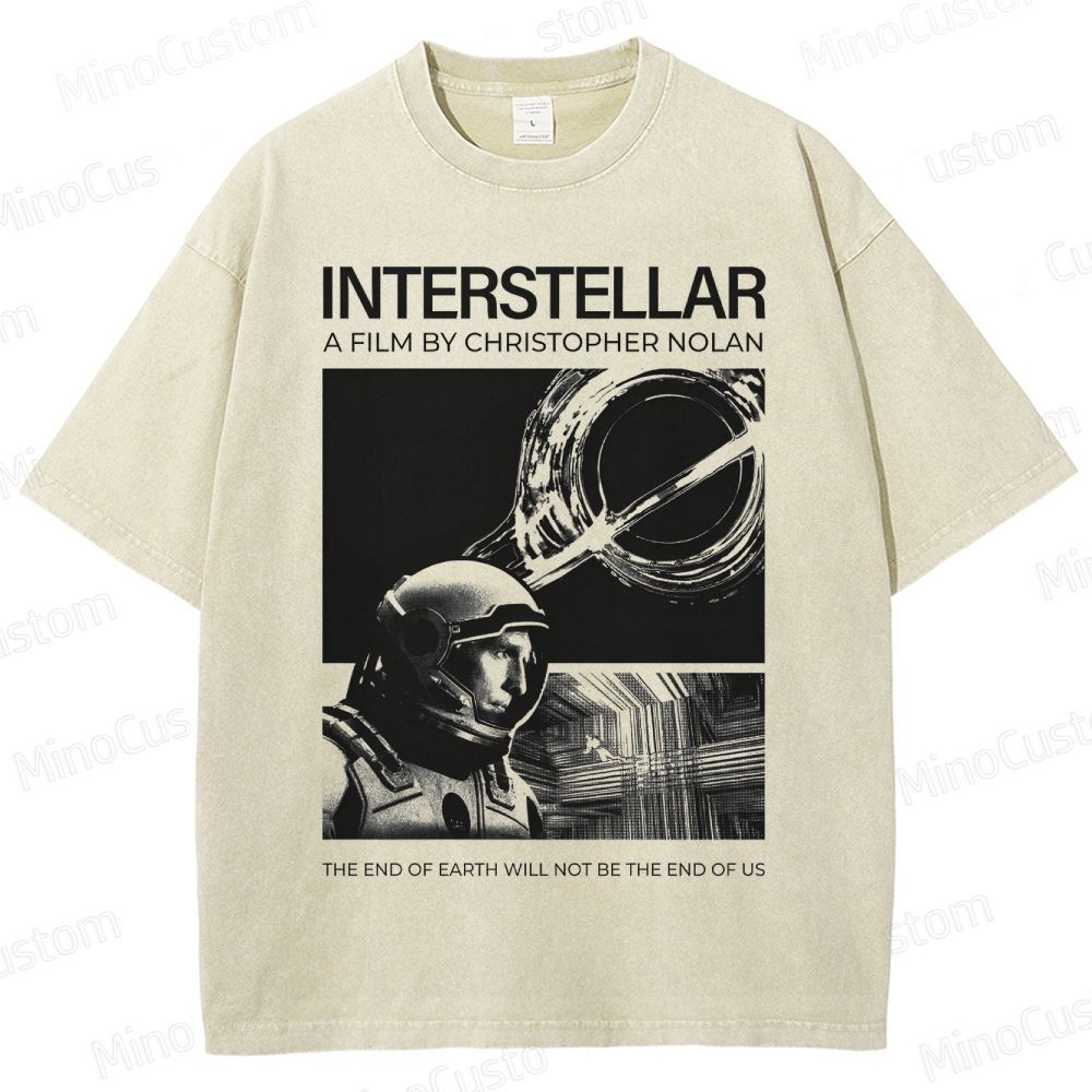 Interstellar Movie Futuristic Space Washed T-Shirt